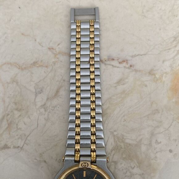 Vintage GUCCI 9000M Gold Plated & Stainless Steel Wristwatch - Unisex - Picture 10 of 16